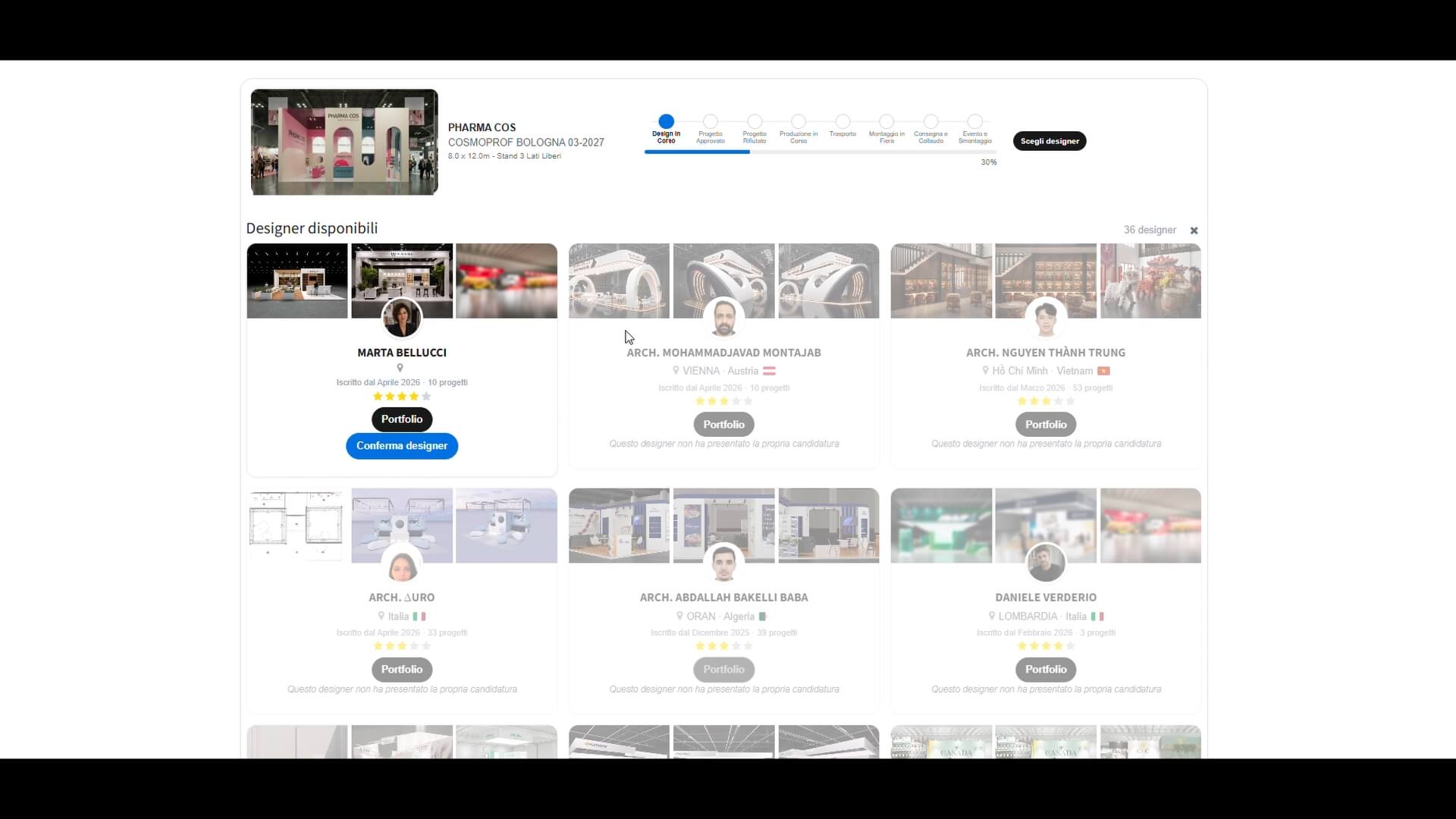 Designer disponibili - scegli il tuo